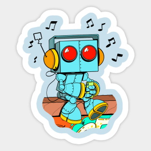 Robot Beats Sticker